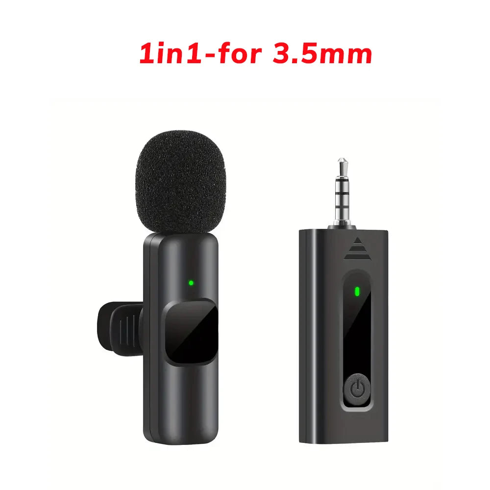 Professional Wireless Lavalier Microphone for Interviews, Podcasts, and Vlogs - Compatible with iPhone, iPad, Android, iOS, and 3.5mm Devices