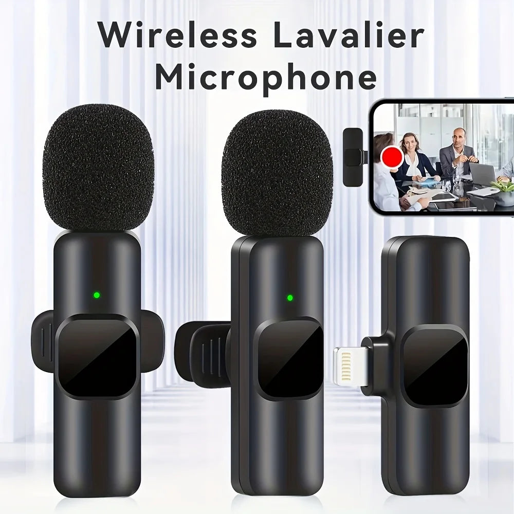 Professional Wireless Lavalier Microphone for Interviews, Podcasts, and Vlogs - Compatible with iPhone, iPad, Android, iOS, and 3.5mm Devices