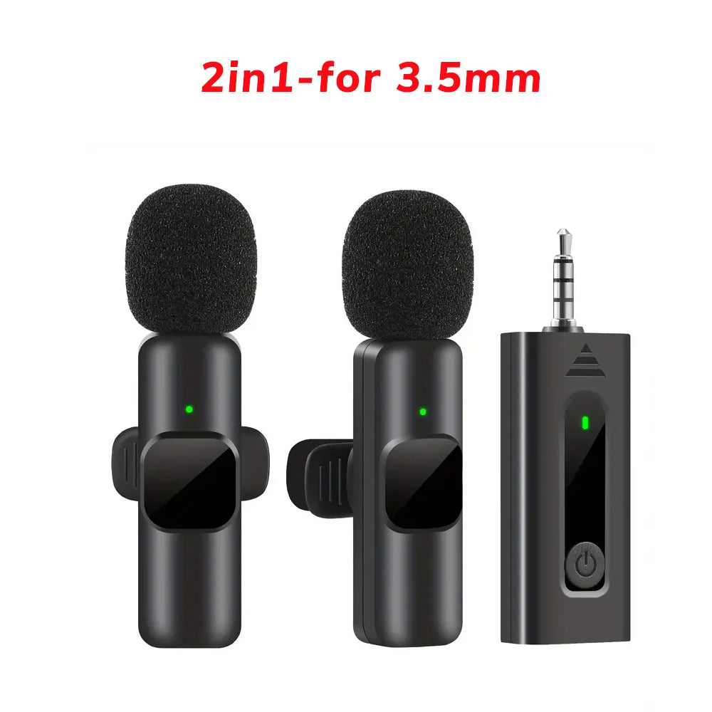 Professional Wireless Lavalier Microphone for Interviews, Podcasts, and Vlogs - Compatible with iPhone, iPad, Android, iOS, and 3.5mm Devices